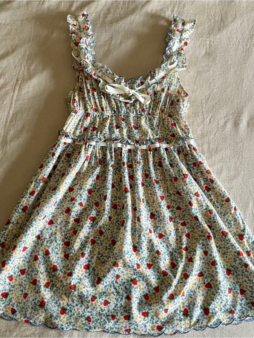 For Love & Lemons Strawberry Kiss Slip Dress Size Small (with flaw) Cottagecore
